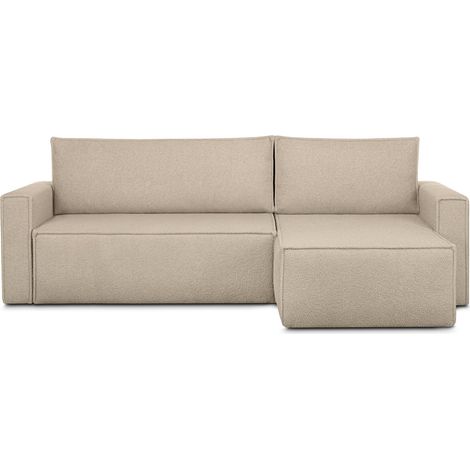 KONSIMO NAPI II Ecksofa Big links/rechts aus Bouclé-Stoff, hellbeige (1/5)