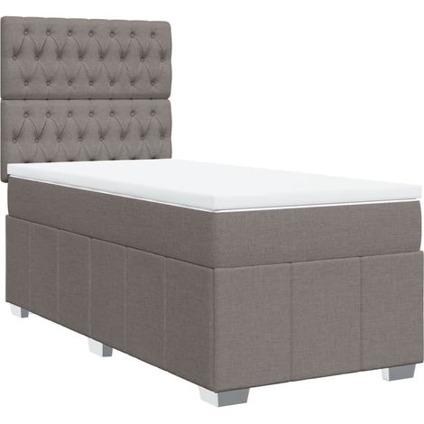 Maison Exclusive - Giroletto a Molle con Materasso Tortora 100x200 cm in Tessuto (1/5)