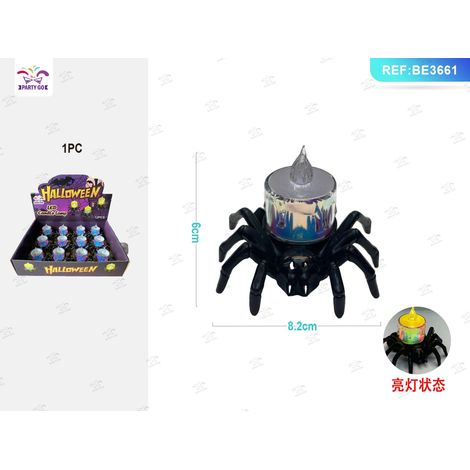 Candela Halloween a forma di ragno nero PartyGo