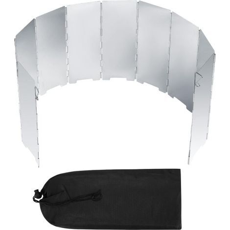Pare-Vent Pliable Aluminium Coupe-Vent Pour Réchaud À Gaz 10 Plaques Camping Plein Air Pare-Brise (1/4)