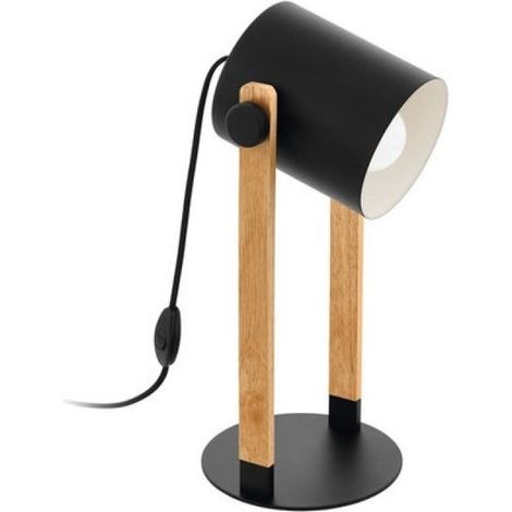 Lámpara industrial en madera/metal negro, Hornwood Eglo (1/3)