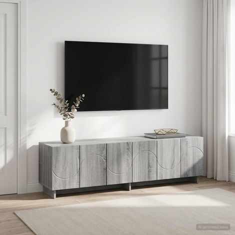 vidaXL TV Stand 140 x 34.5 x 40 cm Grey Sonoma Engineered Wood (1/5)