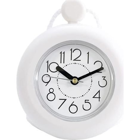 Lntyq Horloge de Douche,Horloge de Salle de Bain étanche,Mini Horloge de Salle de Bain,Serviette à Suspendre,Horloge Murale et Horloge de Bureau Double Fonction,Horloge Murale de Cuisine (1/5)