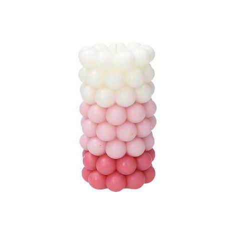 Tognana Candela Cilindro Lux Bubble H 15 Cm Rosa