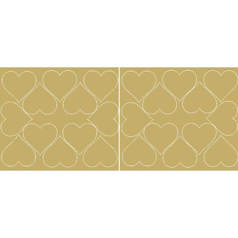 Autocollants en forme de cœur pour la Saint-Valentin, 7 cm, 24 pièces, or mat