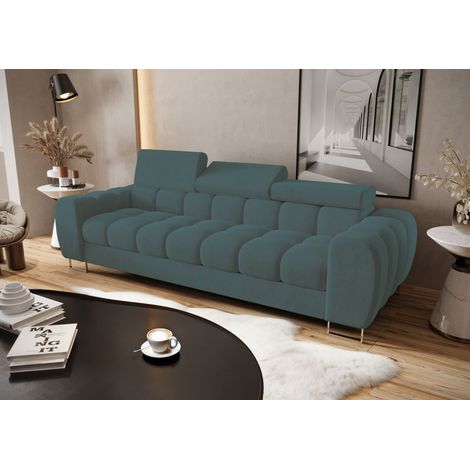 Sofa Designersofa BASTIEN 3-Sitzer in Stoff Terra Flaschengrün (1/2)