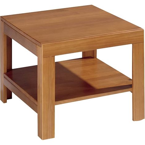 Mesa Centro rincon , Pino macizo, color Cerezo, 45x55x55 cm.(altoxanchoxfondo) Dogar Kynus