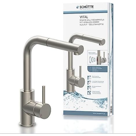 Robinet d'évier de cuisine avec douchette extensible, robinet automatique avec capteur, mitigeur pour évier, robinet infrarouge sans contact, chromé