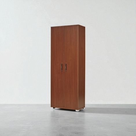 Scarpiera 2 ante grande in legno con ripiani 70x189h cm Noce (1/3)