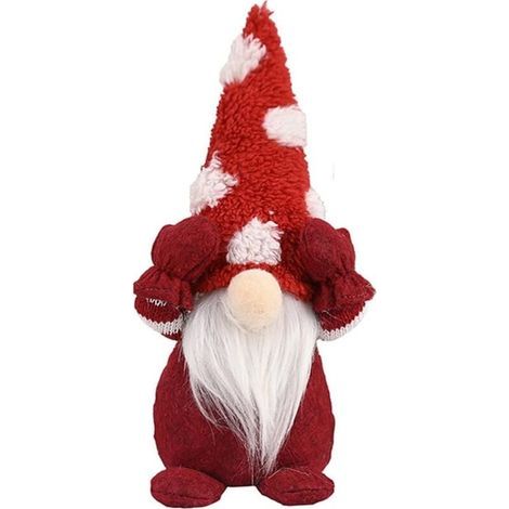 Chapeau de flocon de neige joli jouet décoration photo accessoire nain de bureau décoration de Noël sans visage vieil homme jouet mignon statue pour table murale (1/4)