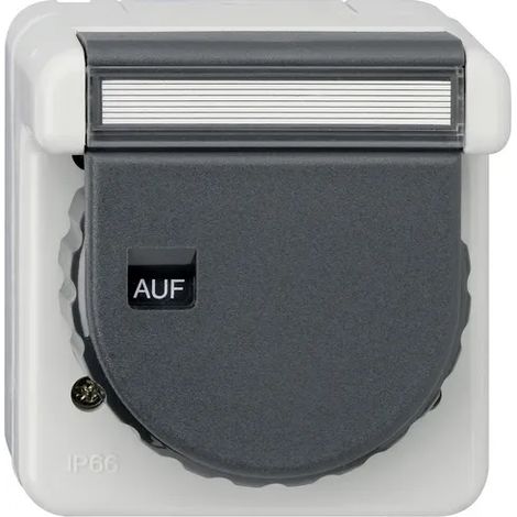 Gira Toma de corriente SCHUKO KD Bajonett + BSF WG AP Grau [444031], 4440 31