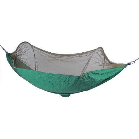 Hamac de camping portable avec balançoire intégrée, hamac simple ou double pour l'extérieur et l'intérieur, vert foncé (1/5)