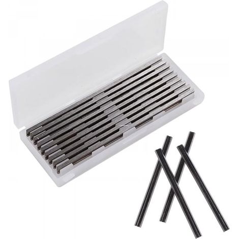 10 Pièces Ensemble de Rabot Electrique Lame, 82mm Raboteuse, pour Rabot Bosch HSS Lame, 82x5.5x1.2mm, pour Rabots Makita, Black & Decker, Bosch, DeWalt et Elu (1/5)