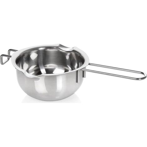 Hochwertige Wasserbadschale mit Griff, Edelstahl, 14 cm, silber (1/5)