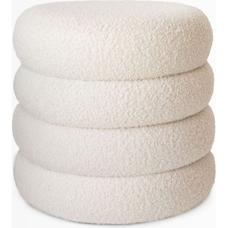 PUFF CLOE RIZO NATURAL CALIDAD SUPERIOR Ø38X40CM (1/3)