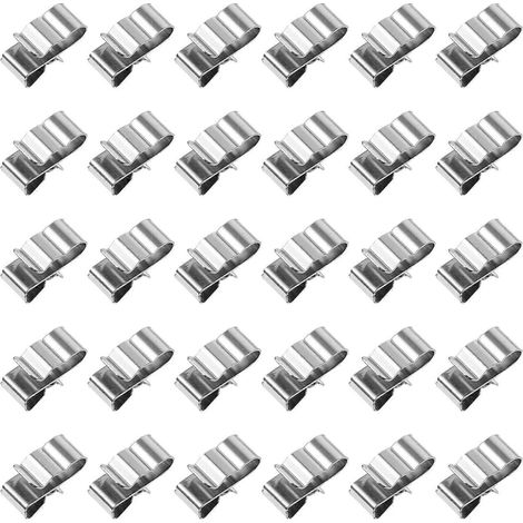 50 clips de câble en acier inoxydable pour câbles d'énergie solaire et châssis de remorque-2.3X1.4CM-Silver (1/4)