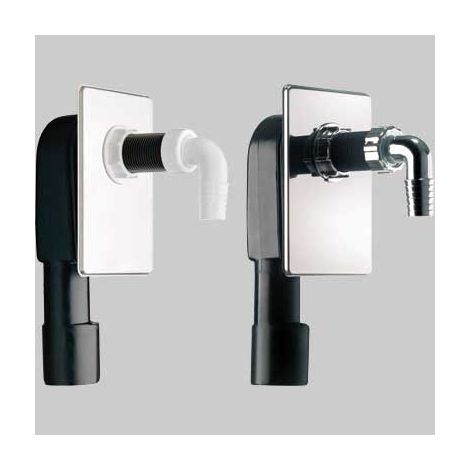 SIFONE A INCASSO PER LAVATRICE ISPEZIONABILE 1 X Ø40/50 Piastra Inox Cromata - 1 pezzi - Idroweb