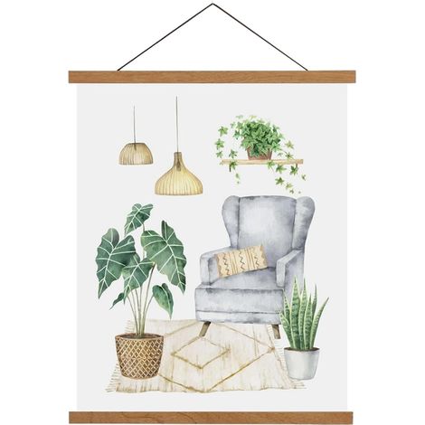 Magnetische Holzleiste zum Aufhängen von Postern und Schildern. Aufhängerahmen für Fotos und Poster. 1 Stück, 41 cm
