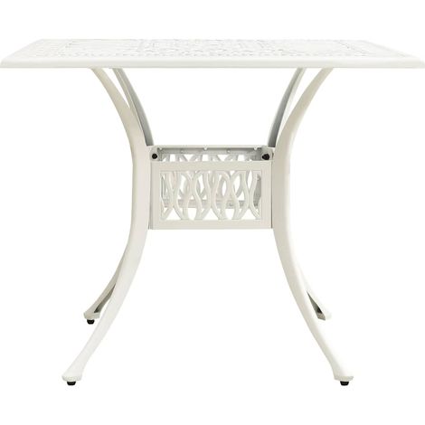 Maison Exclusive - Gartentisch Weiß 90x90x73 cm Aluminiumguss (1/5)