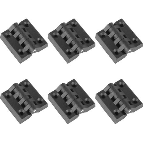 BEBUSINGOTO 6-teiliges Türrahmenscharnier, Montagesatz mit Nut aus extrudiertem Nylonprofil, Scharnier (40x40mm) (Schwarz) (1/5)