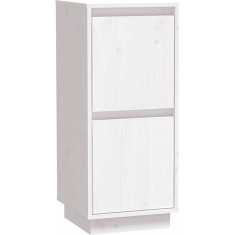 Sideboard/Anrichte/Buffet Weiß 31,5x34x75 cm Massivholz Kiefer LXWW183691 (1/5)