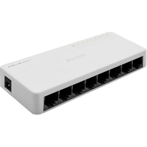 Commutateur réseau non administrable Qoltec, 8 ports RJ45 100 Mbps Fast Ethernet LAN (1/5)
