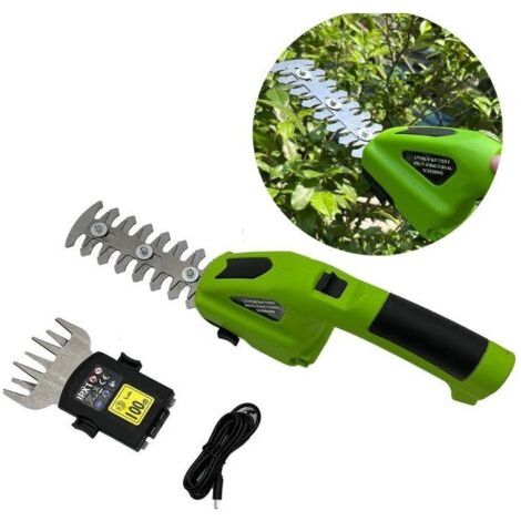 Cisaille Sculpte-Haie et Taille-Herbes sans Fil 7,2V - Cisaille à Gazon avec Lames, Batterie 1500mAh, Chargeur pour Coupe, Elagag (1/4)