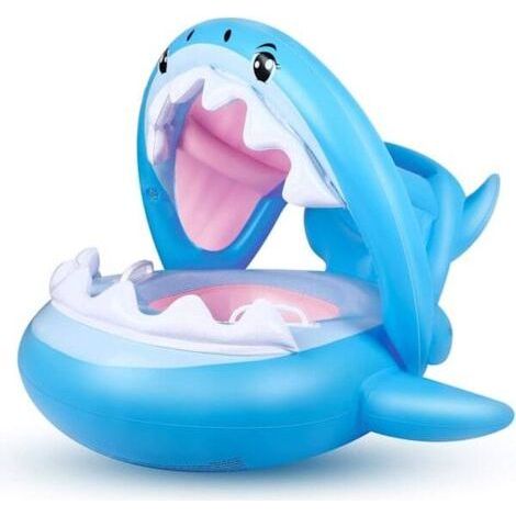 Bouée gonflable requin pour bébé, bateau pour enfants, aide à la natation avec protection solaire pour les enfants de 6 à 36 mois (1/5)