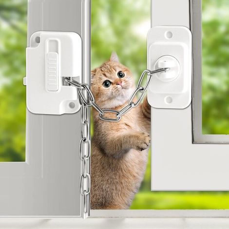 2er-Pack Einstellbare UPVC-Fensterbegrenzer, Kinder-/Haustiersicherheitsschlösser, selbstklebend, ohne Bohren (1/5)