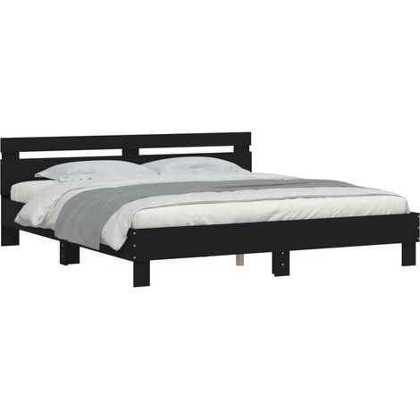 Bed Frame  Black  Engineered wood, Plywood  Super King  Bed Frame vidaXL