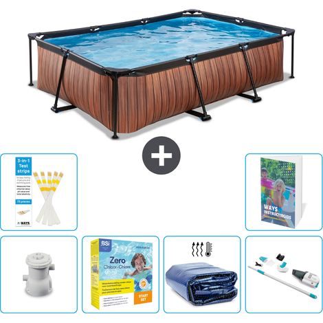 Exit-toys Piscina Exit Rectangular - Efecto madera - 300x200x65 cm - 7-piezas  S196 (1/5)