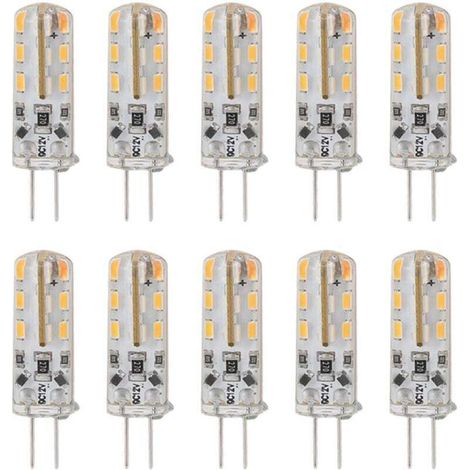 10 Stück G4 LED-Lampen, 1,5 W, DC 12 V, warmweiß (3000 K), 110 lm, Bi-Pin-Sockel, für Schrankbeleuchtung im Innenhof