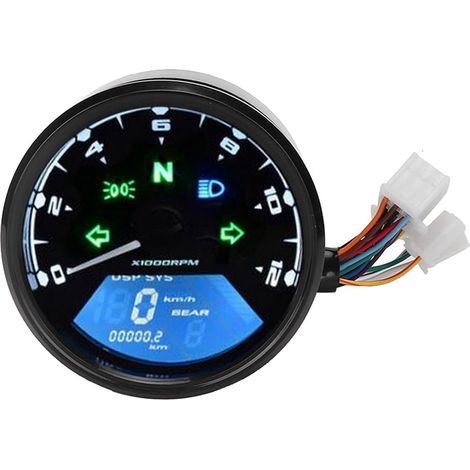 Compteur de Vitesse de Moto, Tachymètre de Moto, Instrument de Moto DC 12 V avec Accessoires pour Moto (1/4)