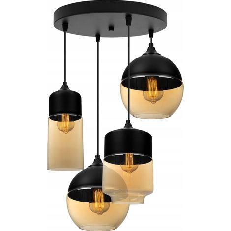 LAMPADAIRE SUSPENDU, PLAFONNIER EN VERRE, ABAT-JOUR LED (1/5)