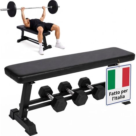 Relaxdays panca pesi in acciaio, supporto manubri fino a 300 kg, 46 x 36 x 105 cm, rivestimento PU, nera (1/5)