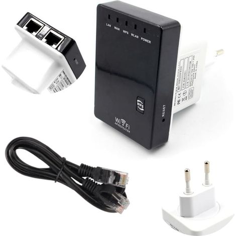 Répéteur amplificateur de signal Wi-Fi LAN RJ-45 300 Mbps Point d'accès AP (1/5)