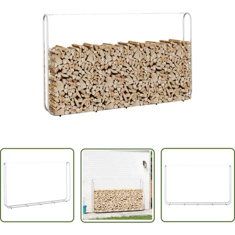vidaXL Portant de bois de chauffage 250x25x150 cm acier galvanisé (1/5)