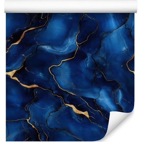 Papier peint encre bleu marine, noir et marron pour salon et chambre 50x1000 (1/5)