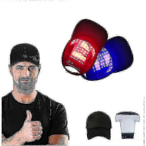 Casque laser pour la croissance des cheveux - Thérapie par la lumière rouge/bleue 650 nm (LLLT) pour le soin du cuir chevelu et le traitement de la chute des cheveux chez les hommes et les femmes. (1/4)