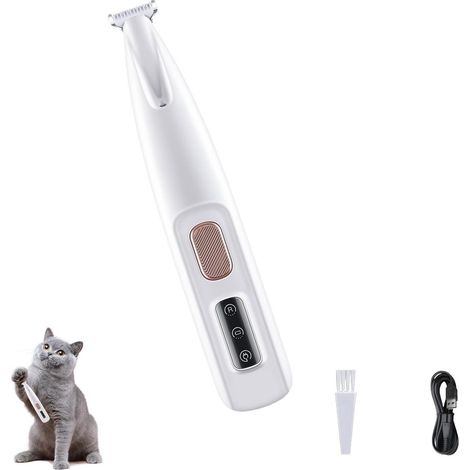 Coupe-ongles pour animaux avec lumière LED, rechargeable par USB, étanche et silencieux, pour chiens et chats (pattes, visage et oreilles), blanc, 16,1 x 2,6 x 3 cm (1/5)