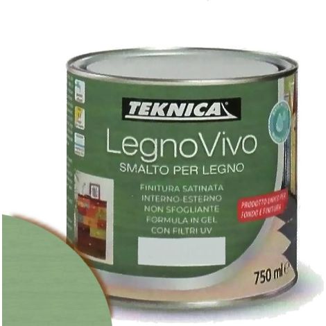 TEKNICA legno vivo smalto all'acqua per legno 750ml in gel vari colori - Colore: SALVIA