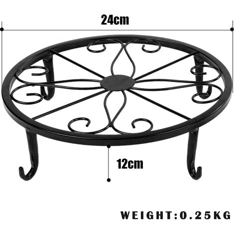 Support classique en métal et fer forgé pour pots de fleurs, support pour pots d'intérieur et d'extérieur, décoration intérieure et extérieure (1/5)