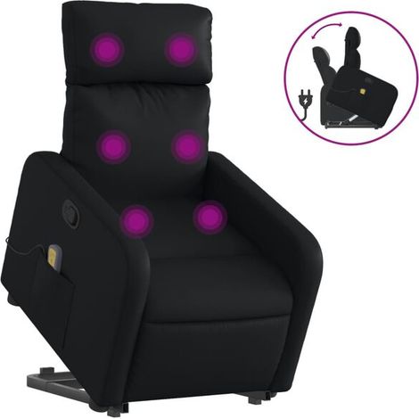 Fauteuil de massage inclinable en similicuir noir (1/5)