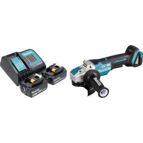 Makita DGA 520 STX1 Akku Winkelschleifer 18 V 125 mm X-LOCK Brushless + 2x Akku 5,0 Ah + Ladegerät