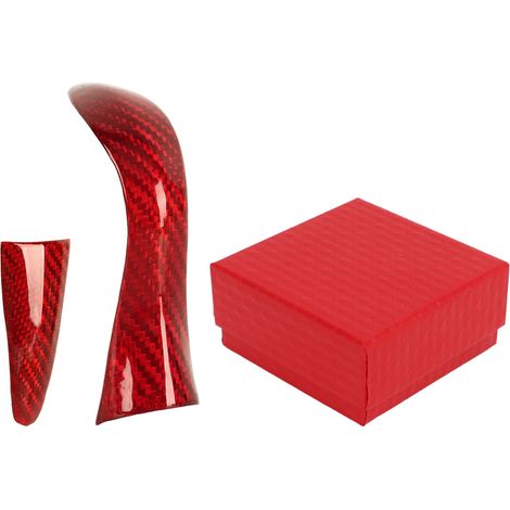 de pommeau de levier de vitesse en fibre de carbone rouge (1/5)