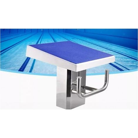 Plateforme de démarrage de piscine, bloc de démarrage pour piscine - antidérapante, acier inox, fibre de verre, 50 x 50 x 47 cm (1/4)