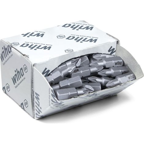 Wiha Boites d'embouts Standard 25 mm Pozidriv (PH1) 50 pcs 1/4" C6,3 en assortiment (08056)