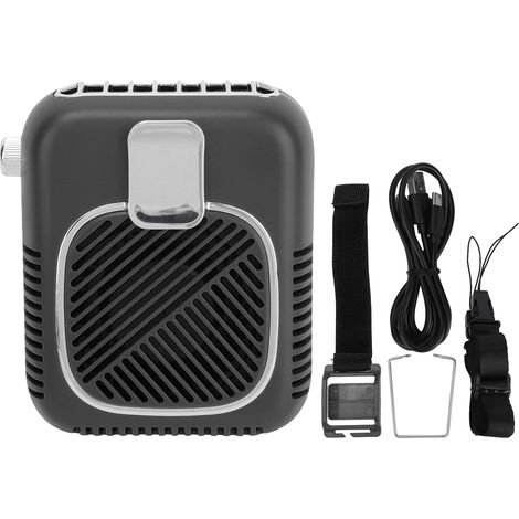 Ventilateur de Ceinture 2 en 1 avec Batterie 10000mAh, Recharge USB, Noir pour Bureau et Extérieur (1/5)