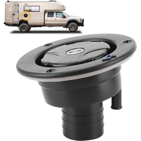 XEPHO Remplissage d'eau de RV, bouchon de remplissage d'eau verrouillable Port de remplissage d'eau Entrée d'eau par gravité avec 2 clés pour caravane de RV pour camping-car