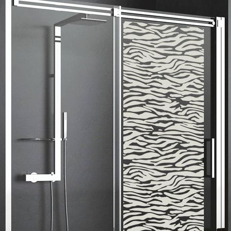 Film Fenêtre Anti Regard Occultant - MOTIF PEAU DE TIGRE - Stickers Autocollant Brise-Vue pour Vitre & Porte de Douche - 150x45cm